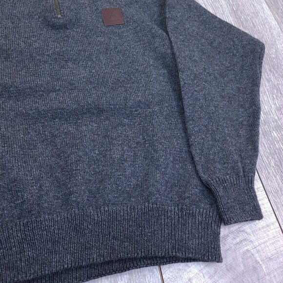 Swanndri Sweater Mens Small Mariner Zip Neck Gray Wool Outdoor Hiking Jacket - Picture 3 of 8